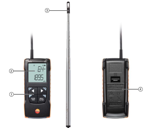 Testo 425 - анемометр с подключением через приложение (0563 0425)