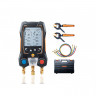 Testo 550s (0564 5503) - цифровой манометрический коллектор и смарт-зонды зажимы температуры и набор из трёх заправочных шлангов