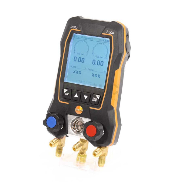 Testo 550s Комплект 1 - Умный цифровой манометрический коллектор и зонды-зажимы температуры с фиксированным кабелем