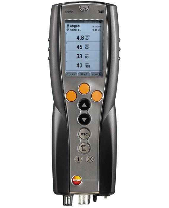 Газоанализатор testo 340 в комплекте с аккумуляторами, протоколами калибровки и ремнем для переноски