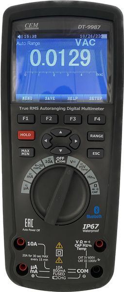 DT-9987 Профессиональный промышленный мультиметр True RMS с цветным ЖК-дисплеем TFT