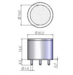 Сенсор CLE 4-NO2-20 с жидким электролитом на диоксид азота (NO2, 0-20 ppm)