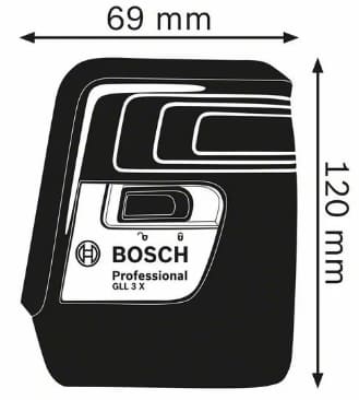 Габаритные размеры лазерного уровня Bosch GLL 3-X