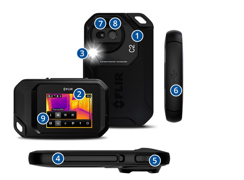 Внешний вид тепловизора Flir C2 Внешний вид тепловизора Flir C2