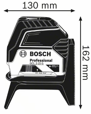 Габаритные размеры Bosch GCL 2-15G + RM1 + BM3