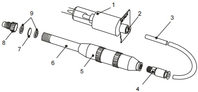 Колион-1В, -02, -03, -04, -05, -21, -22, -23, -24, -25, -26, -27. Схема соединения элементов пробоотборника с газоанализатором